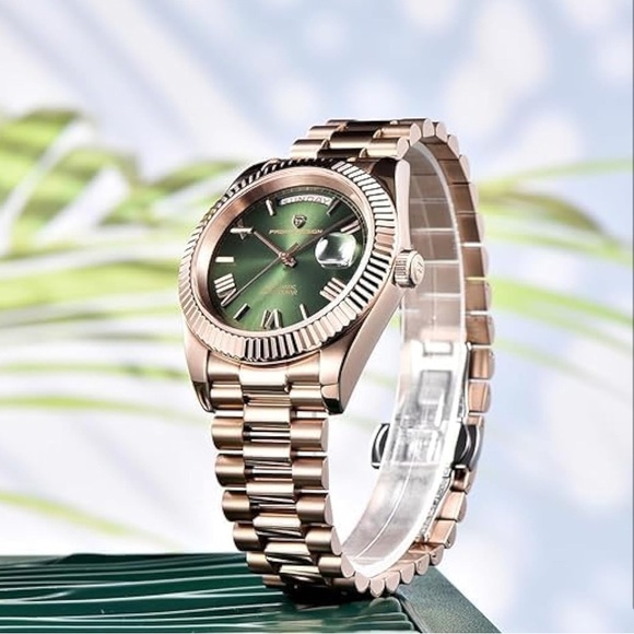 NEW Day Date - Pagani 1752 Rose Gold and Green Automatic Watch - 38mm unisex - Picture 3 of 3